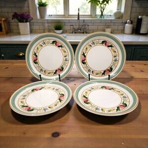 Keltcraft by Noritake Countrywood #9226 Stoneware Salad Plates Ireland Set of 4
